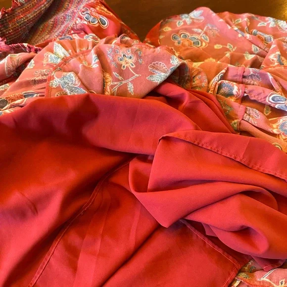 Sachin + Babi The‎ Kara Red floral Ruched Tiered Maxi Dress - Picture 12 of 14